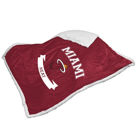 Logo Brands Miami Heat Printed Sherpa Blanket 715-24P